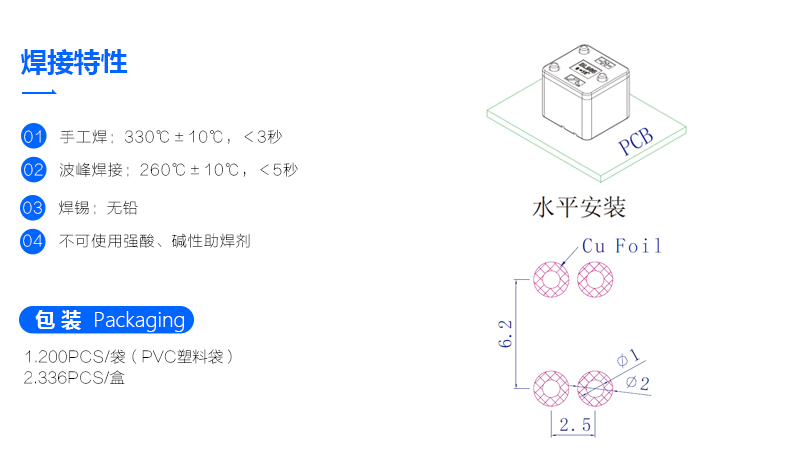 光电倾斜开关 BL-985 焊接特性